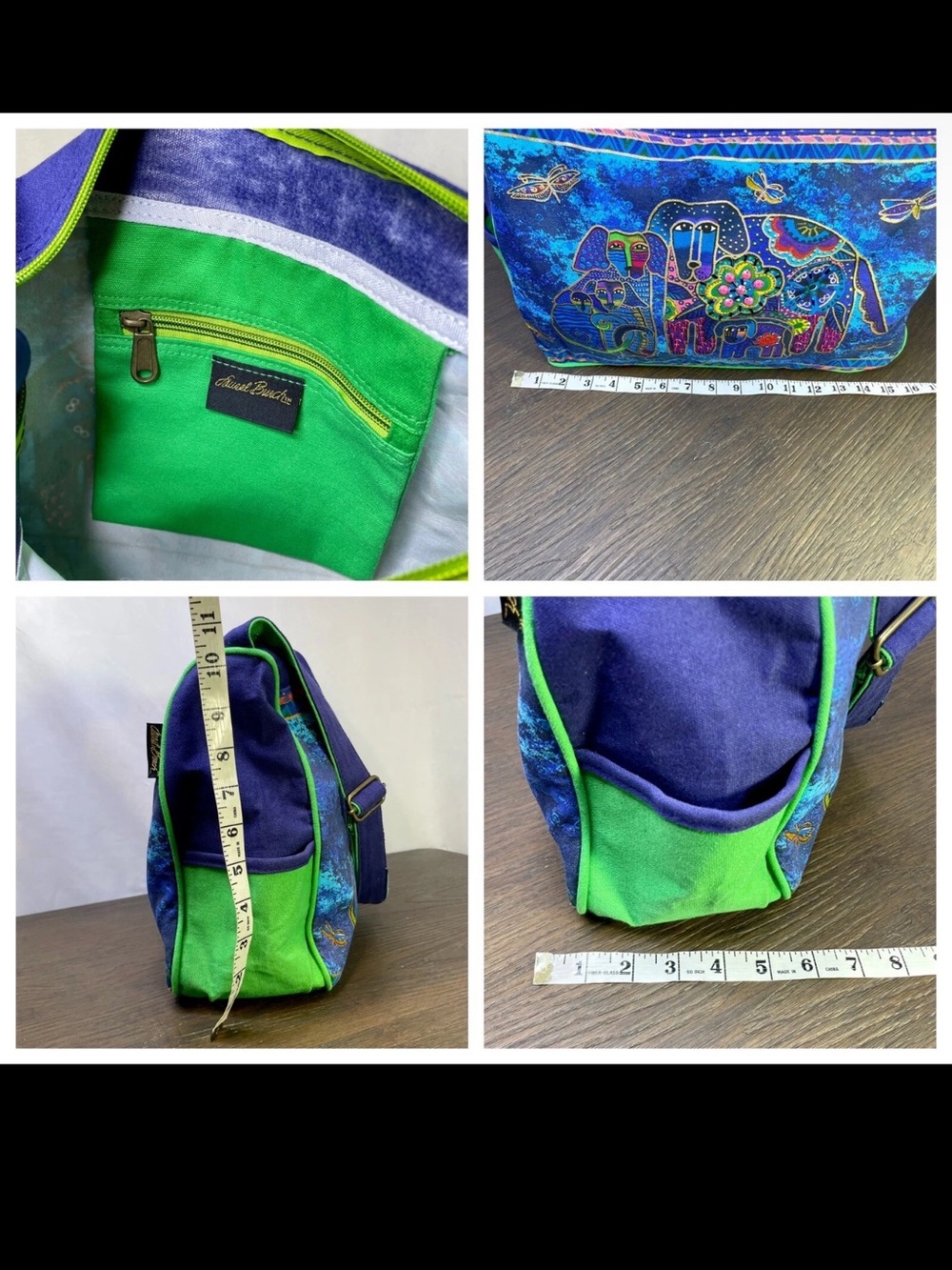 Laurel Burch Medium ~Canine Family Print ~Crossbody /Satchel LB4852 EUC - Picture 11 of 11